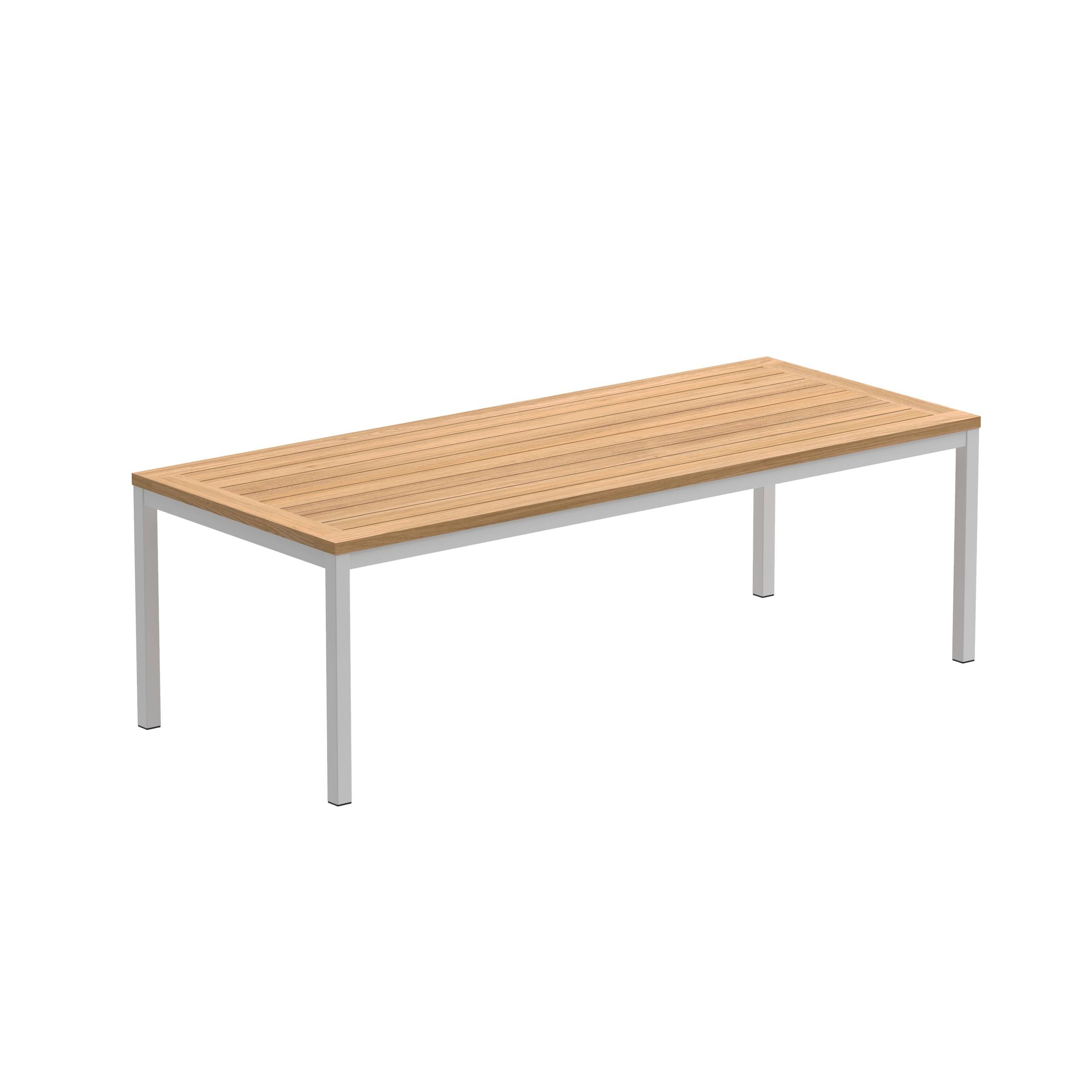 Taboela Table 240x100cm White With Teak Tabletop