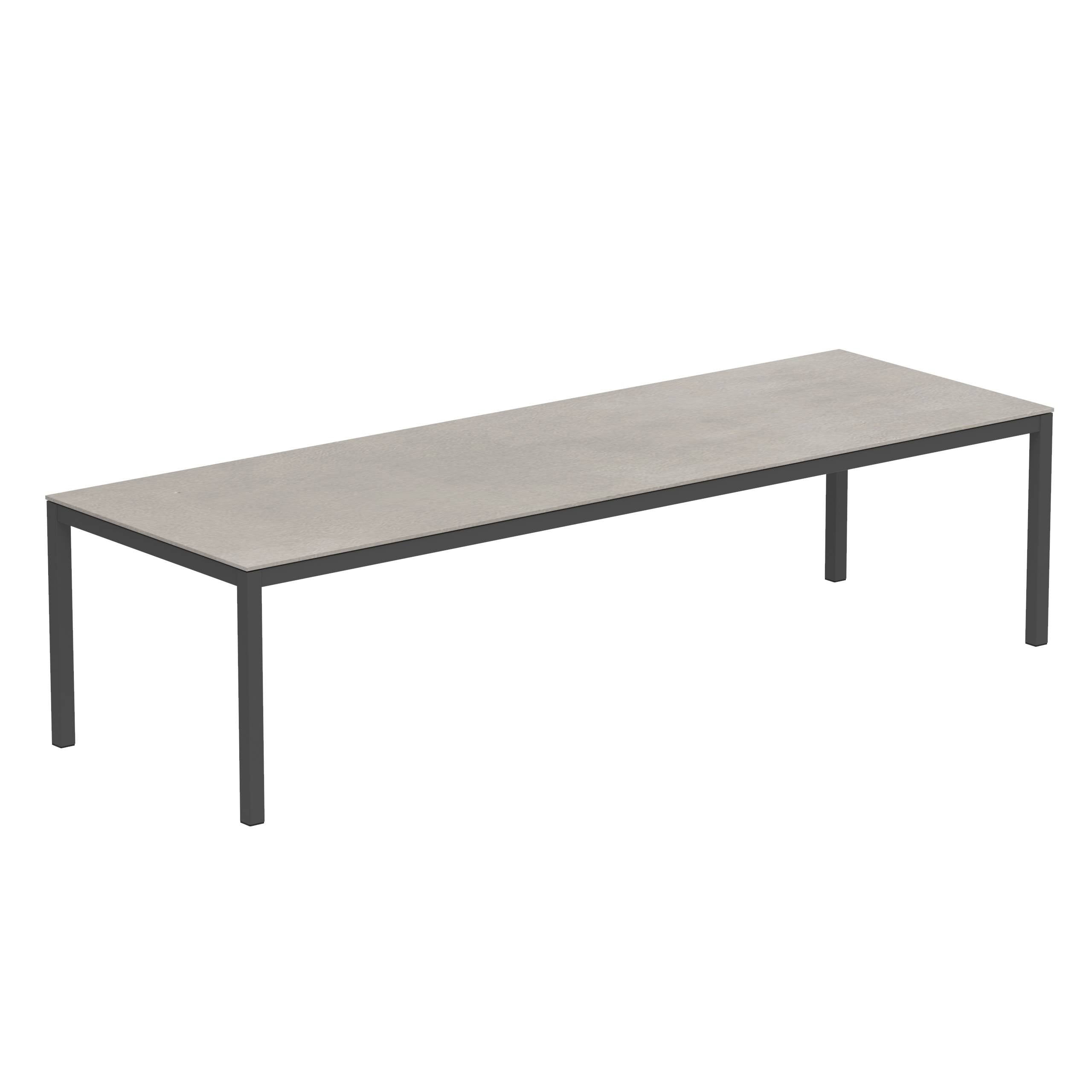 Taboela Table 300x100cm Anthracite With Ceramic Tabletop Cemento Luminoso