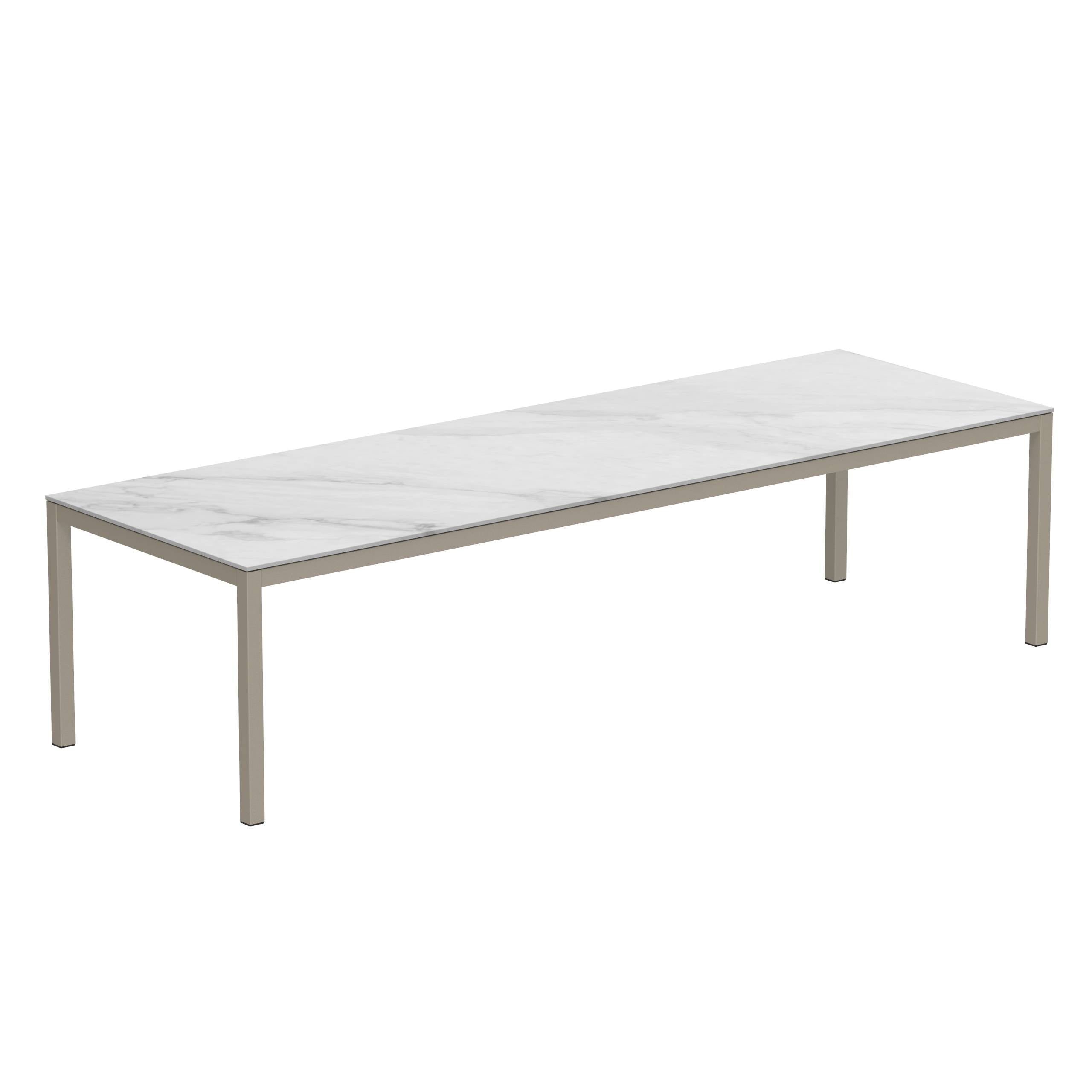 Taboela Table 300x100cm Sand With Ceramic Top Bianco Statuario