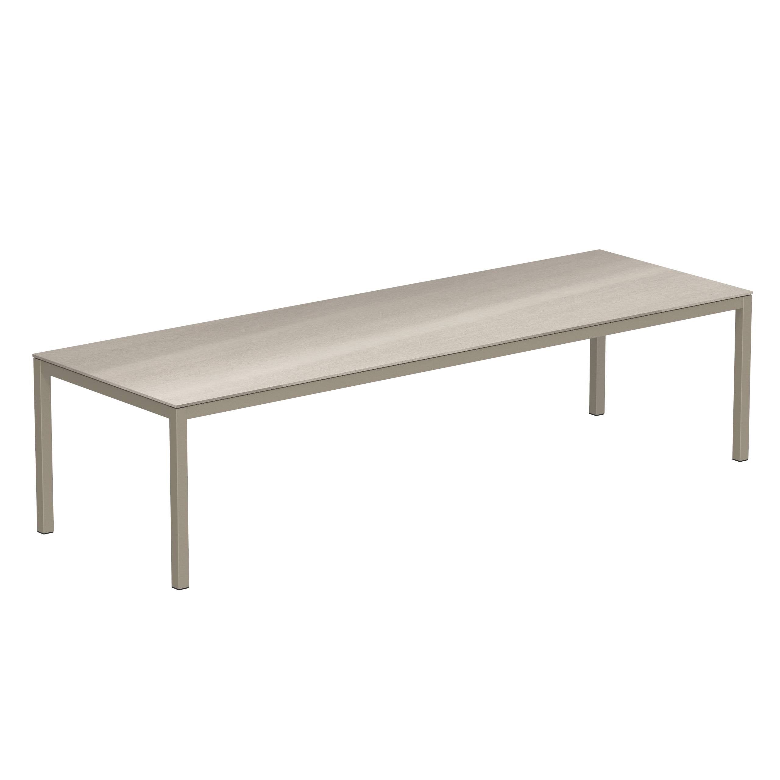 Taboela Table 300x100cm Sand Ceramic Tabletop Taupe Grey