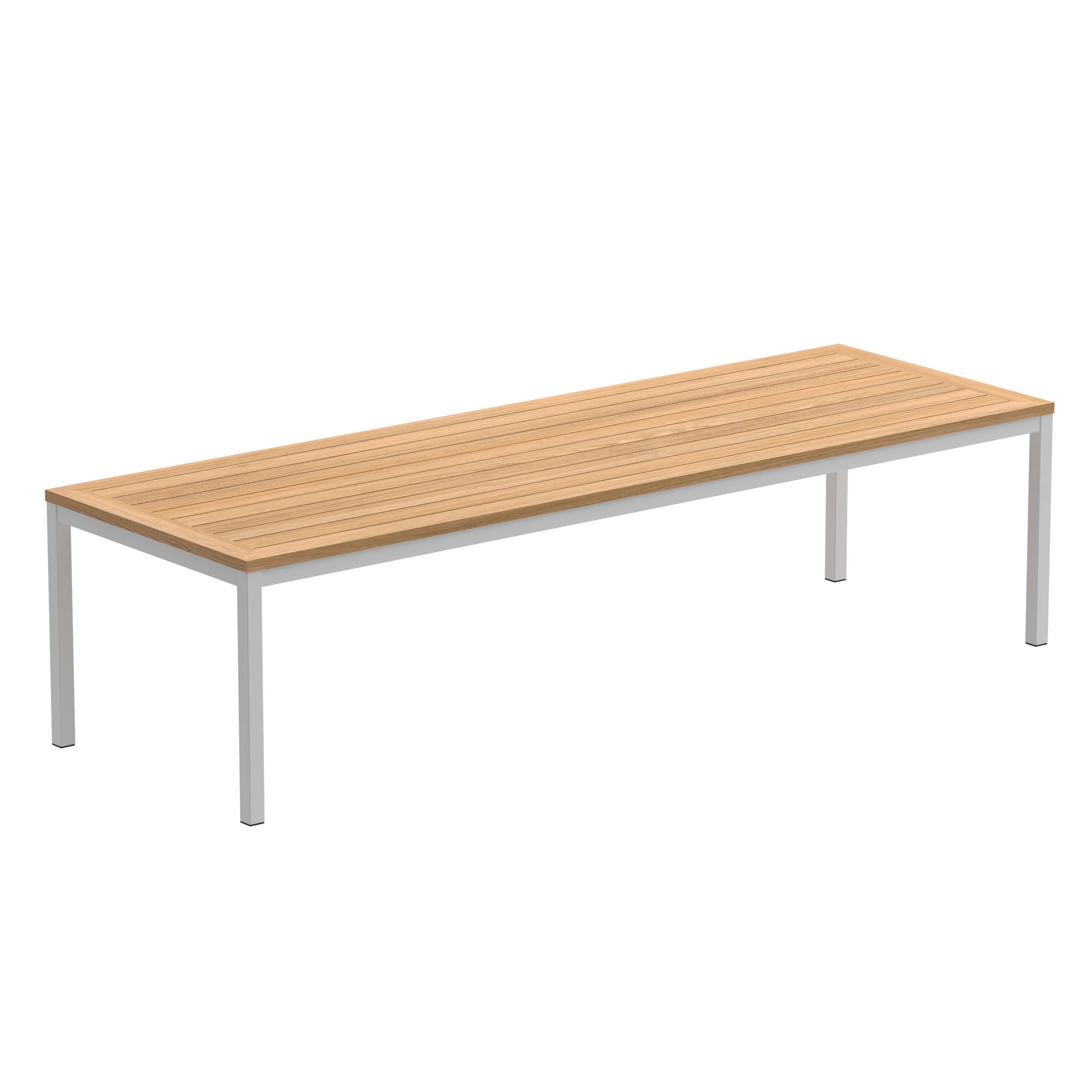 Taboela Table 300x100cm White With Teak Top