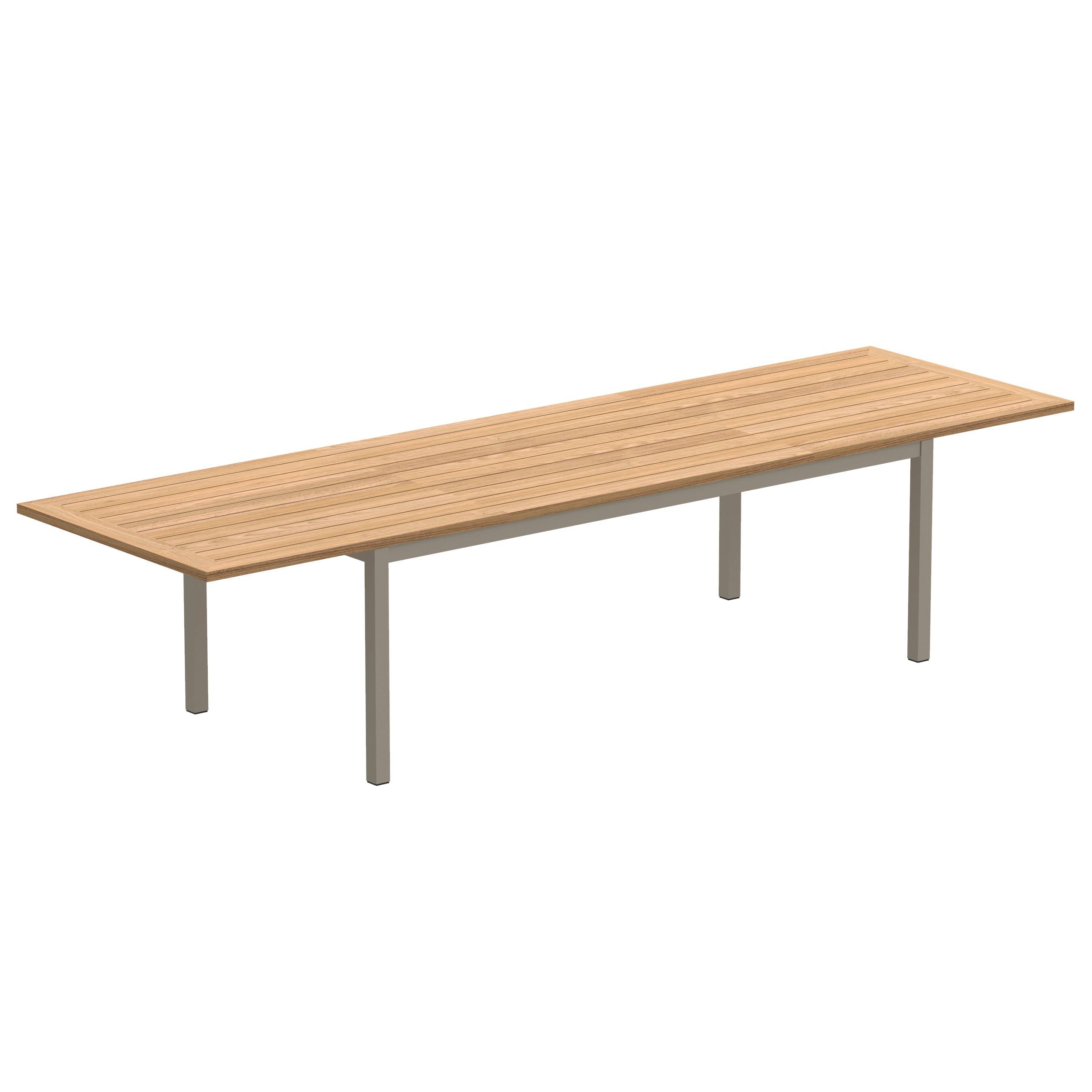 Taboela Extendable Table 100x220/340cm Sand With Teak Tabletop