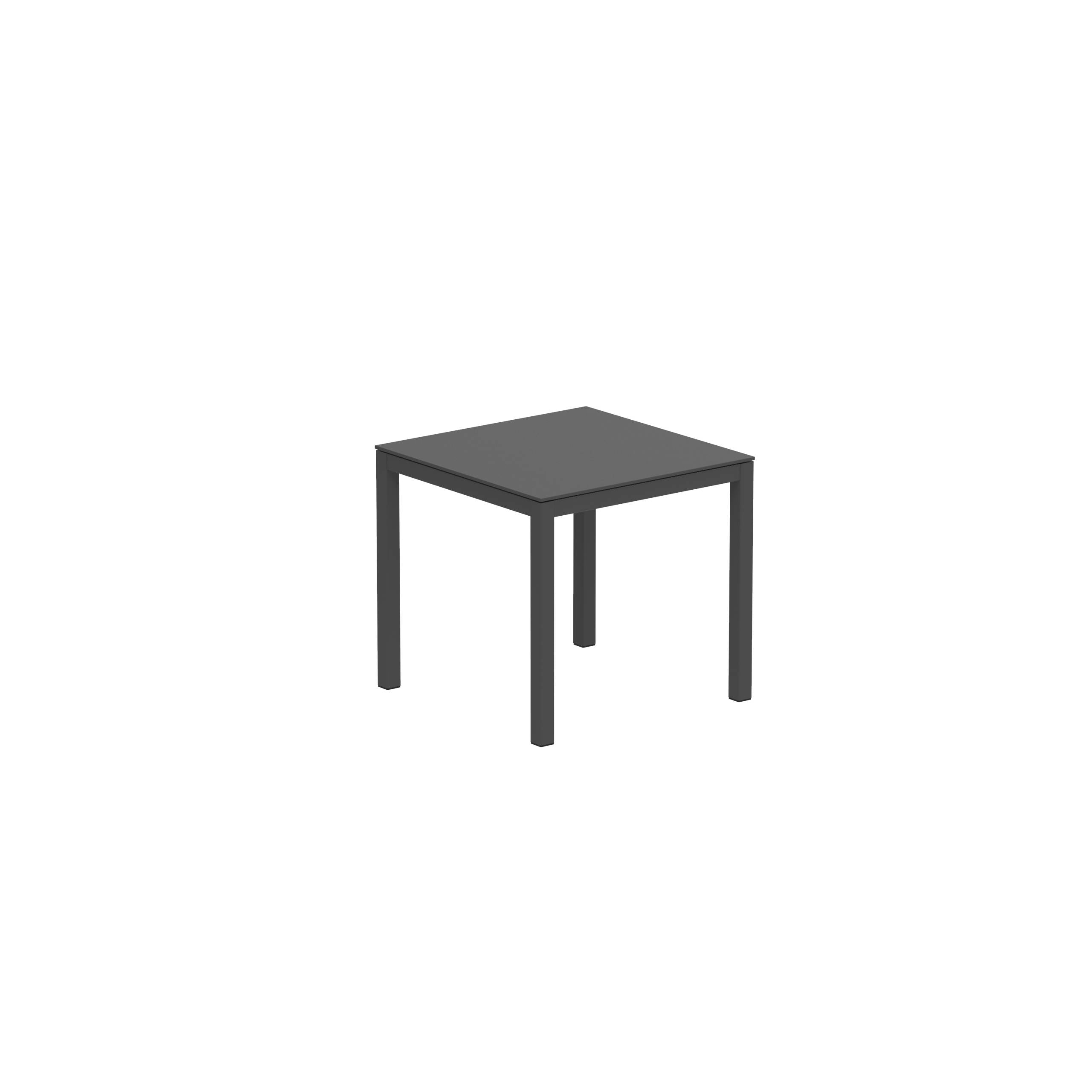 Taboela Table 80x80cm Anthracite Ceramic Tabletop Black