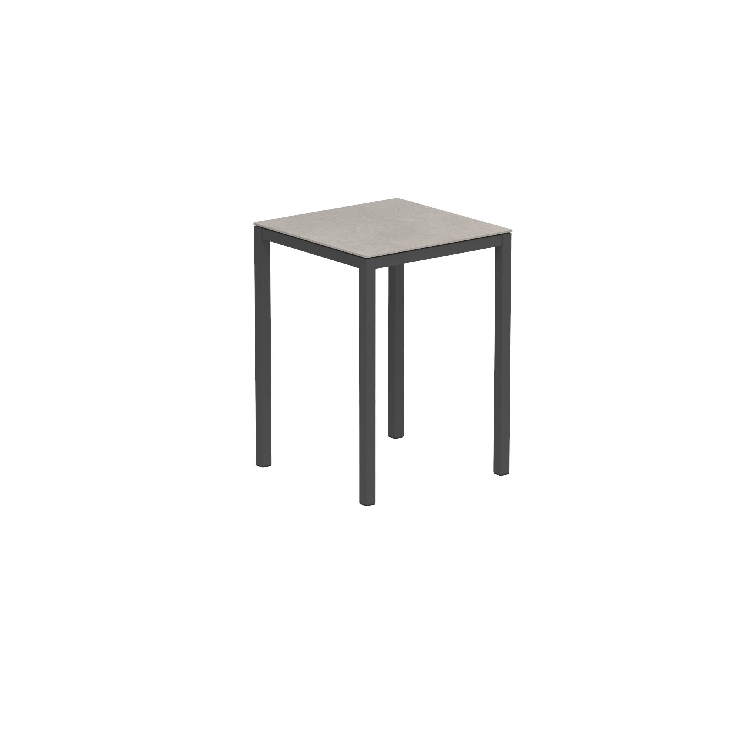 Taboela High Table 80x80cm Anthracite + Ceramic Top Cemento Luminoso