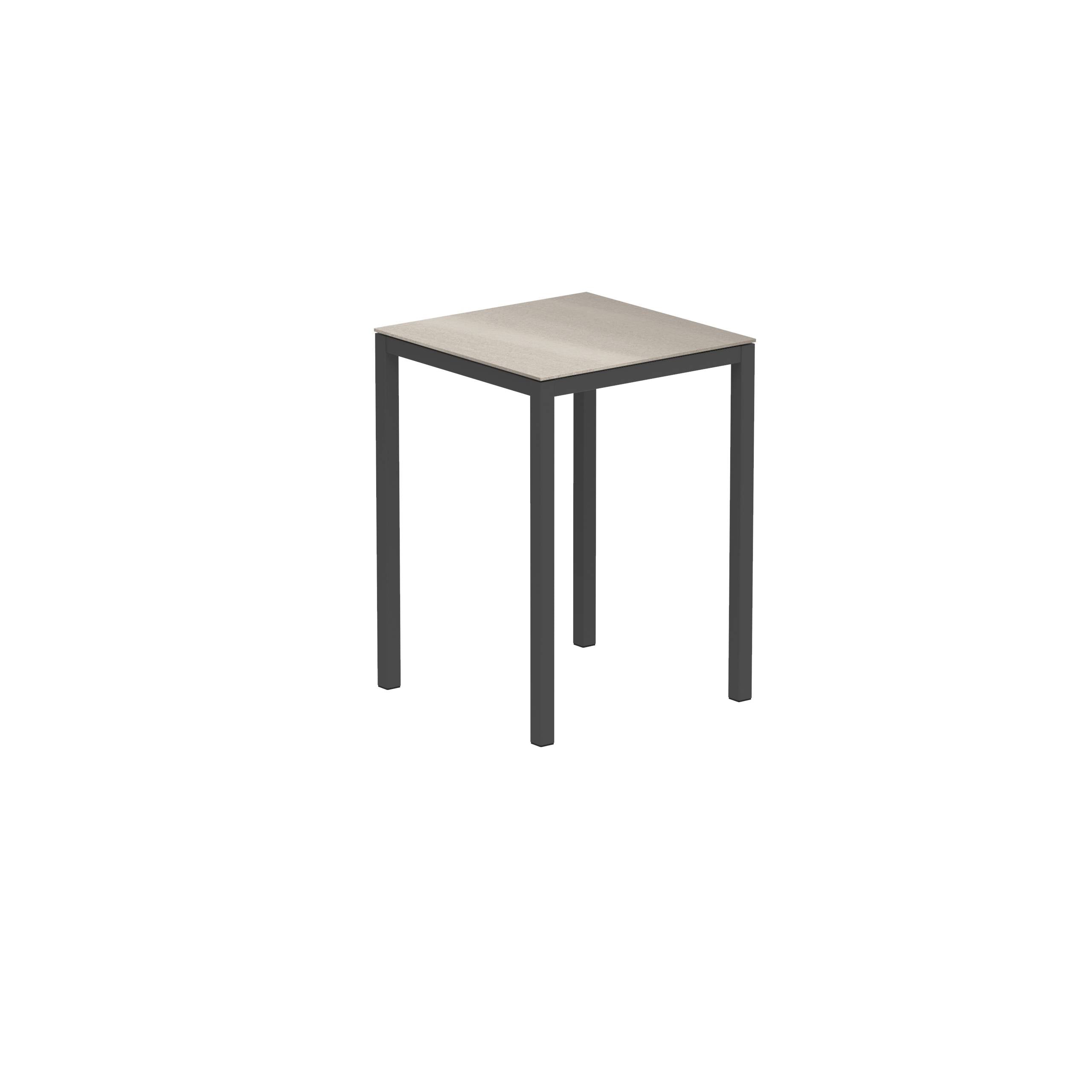Taboela High Table 80x80cm Anthracite + Ceramic Top Taupe Grey