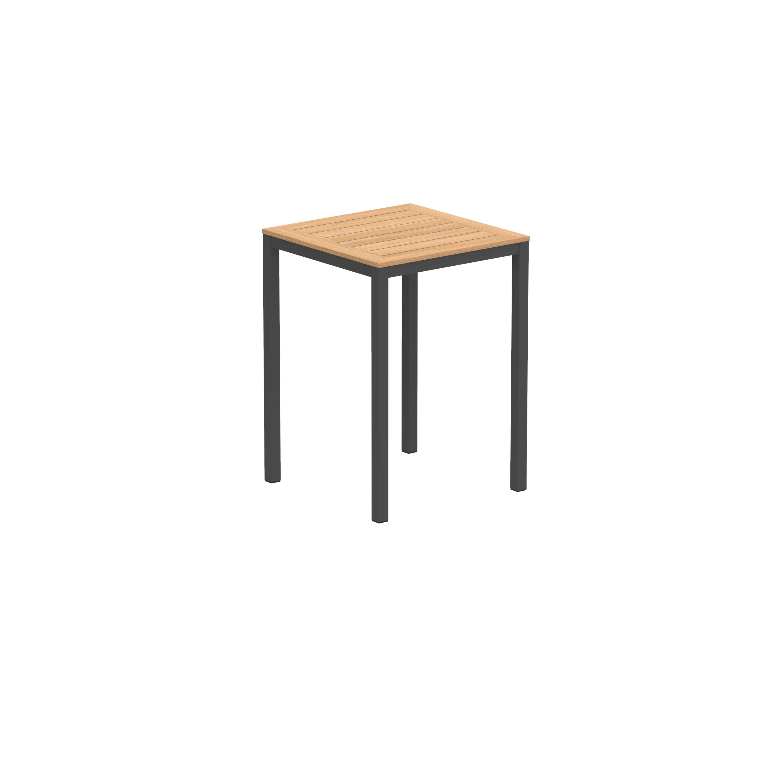 Taboela High Table 80x80cm Anthracite With Teak Tabletop
