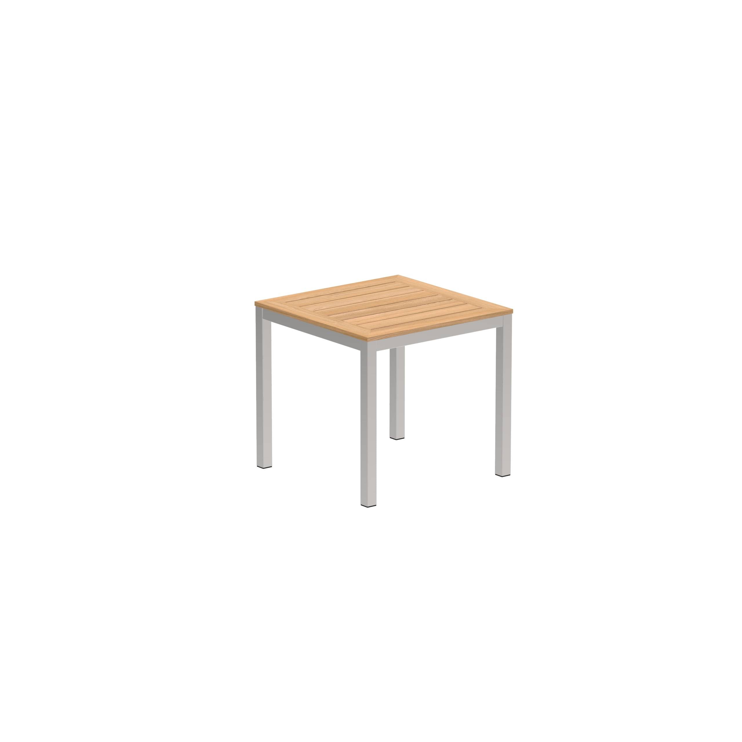 Taboela Table 80x80cm Ep With Teak Tabletop