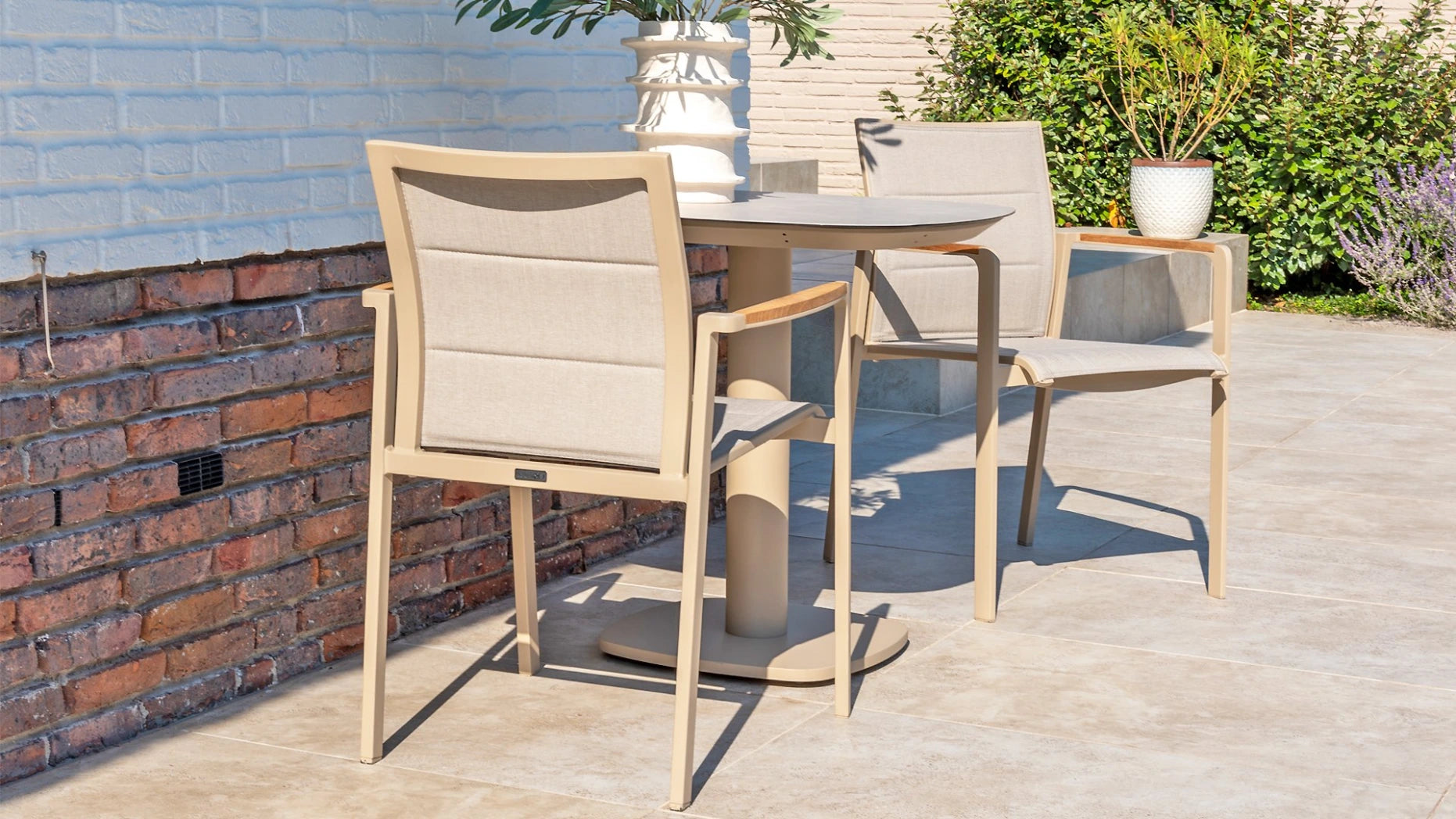 4 Seasons Outdoor Cortina stacking chair latte