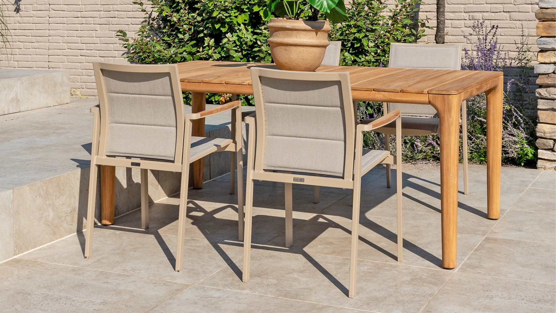 4 Seasons Outdoor Cortina stacking chair latte