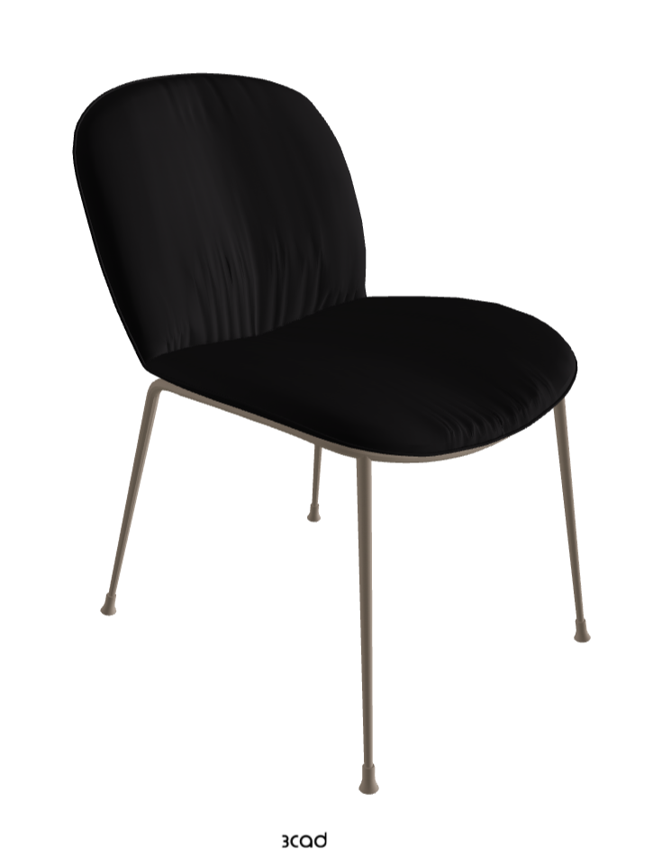 Tina Dining Chair_Titanium Embossed_Soft Leather_Nero
