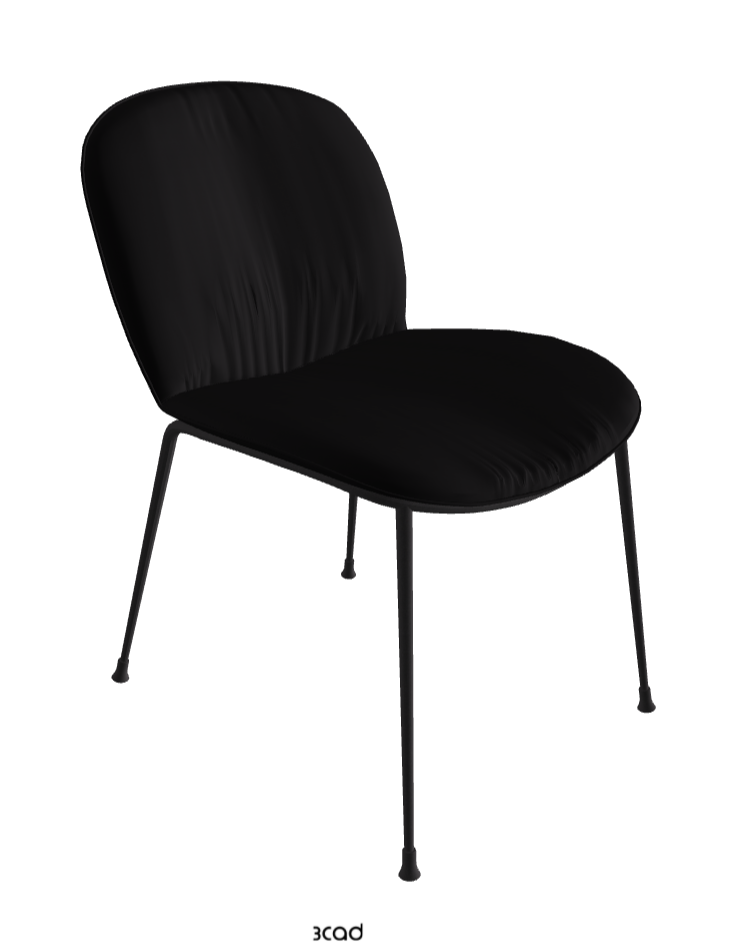 Tina Dining Chair_Black Embossed_Soft Leather_Nero