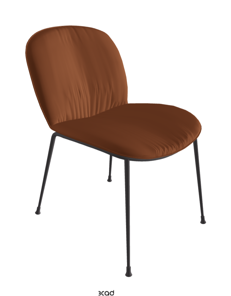 Tina Dining Chair_Graphite Embossed_Soft Leather_Cognac