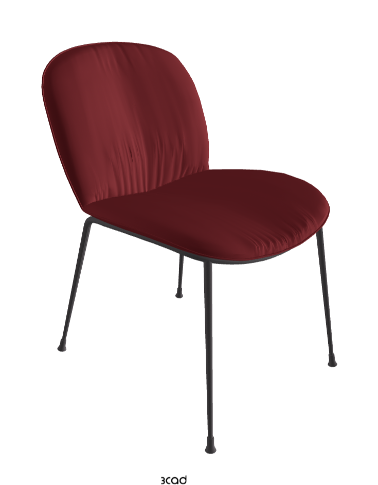 Tina Dining Chair_Graphite Embossed_Soft Leather_Rosso Corsa
