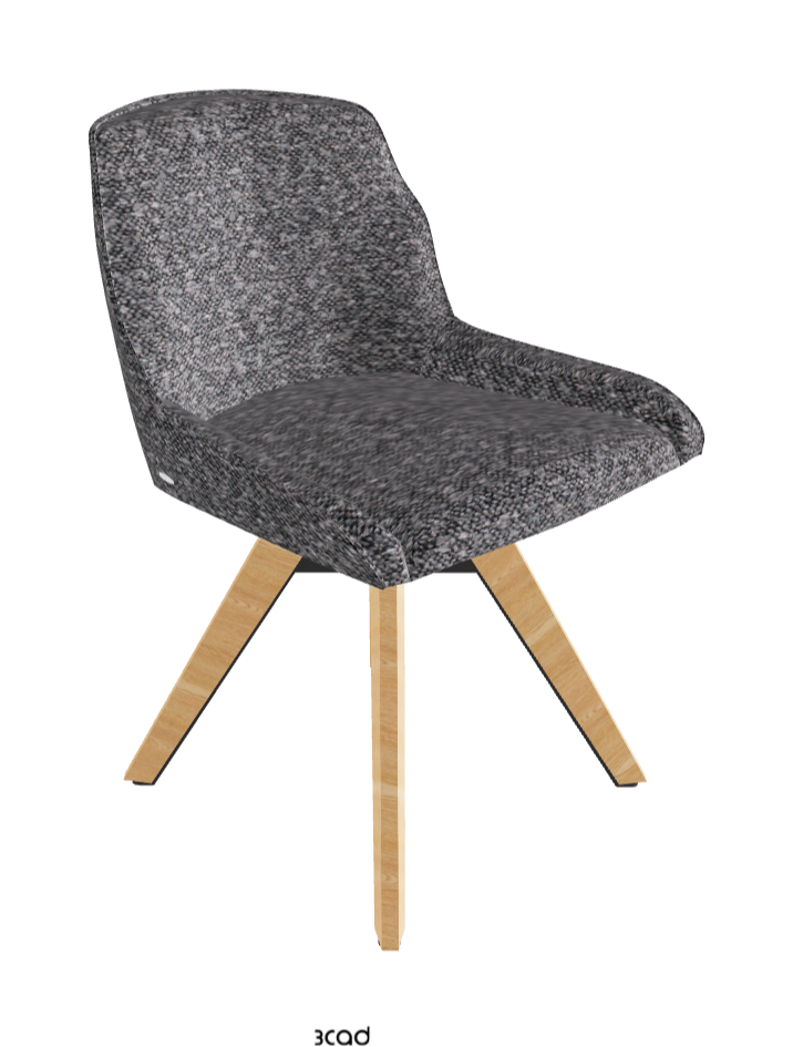 Tyler Swivel Dining Chair_Graphite Embossed_Natural Ashwood_Fabric_B244