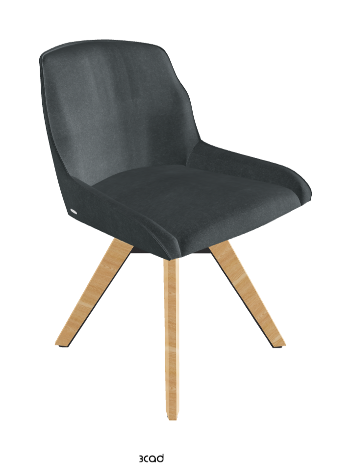 Tyler Swivel Dining Chair_Graphite Embossed_Natural Ashwood_Fabric_B927