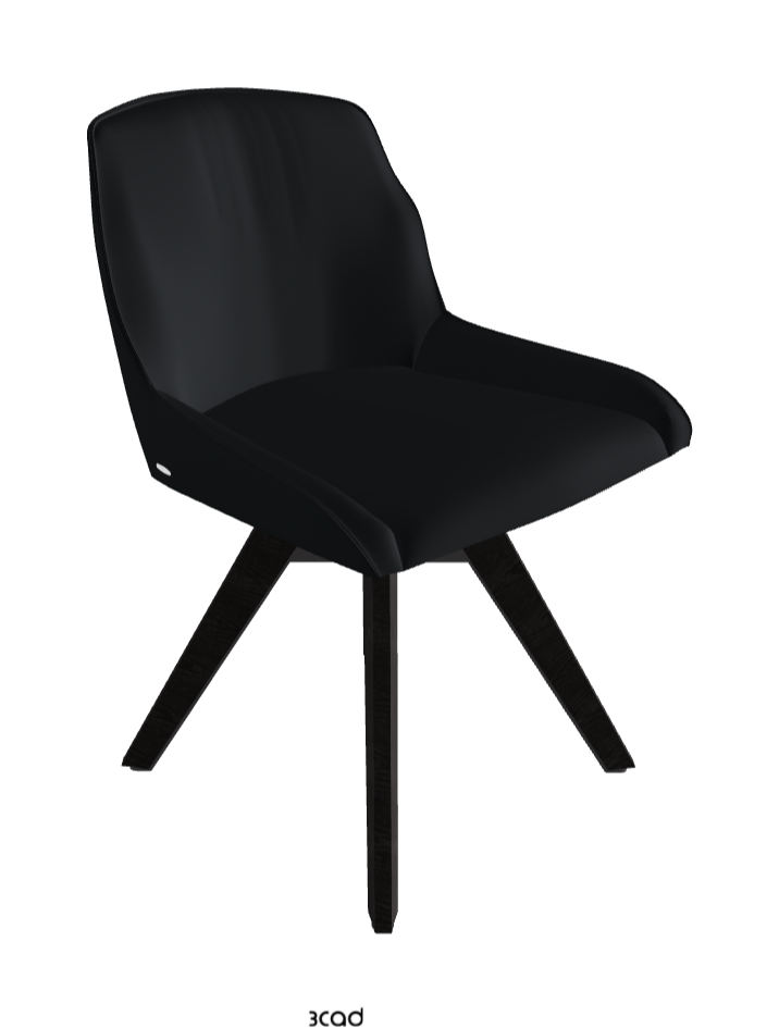 Tyler Swivel Dining Chair_Graphite Embossed_Open Pore Matt Black Ashwood_Soft Leather_Atlantico