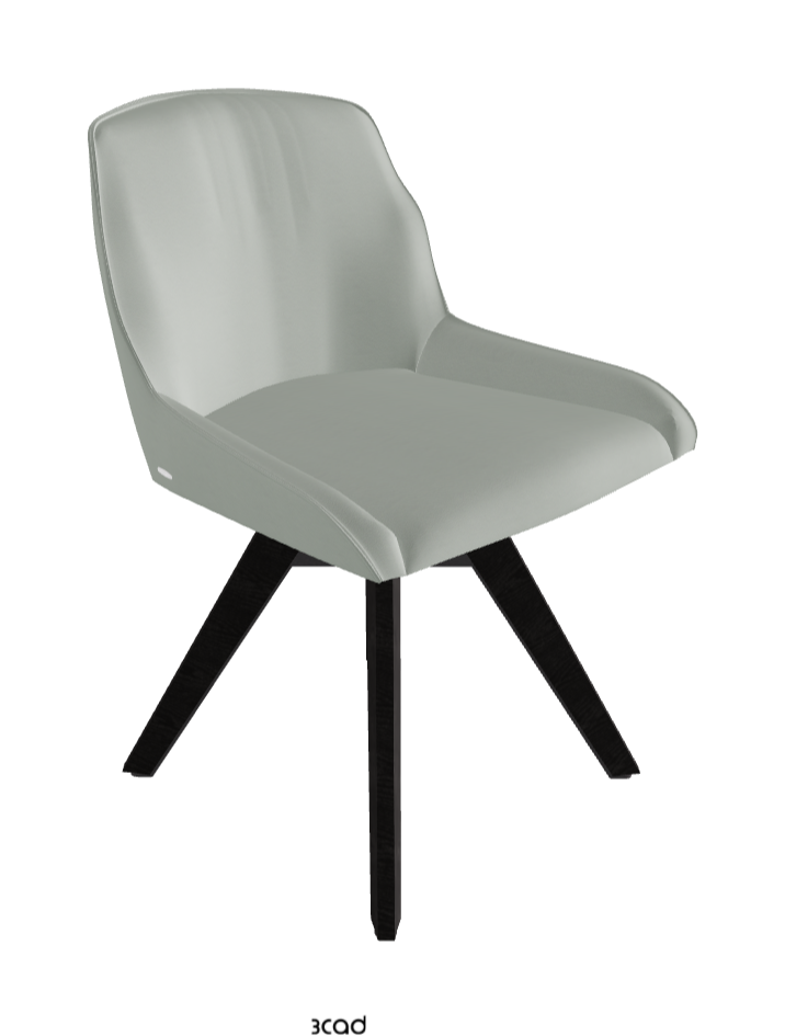 Tyler Swivel Dining Chair_Graphite Embossed_Open Pore Matt Black Ashwood_Soft Leather_Ice