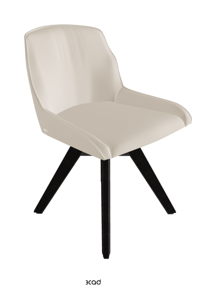 Tyler Swivel Dining Chair_Graphite Embossed_Open Pore Matt Black Ashwood_Soft Leather_Cashmere