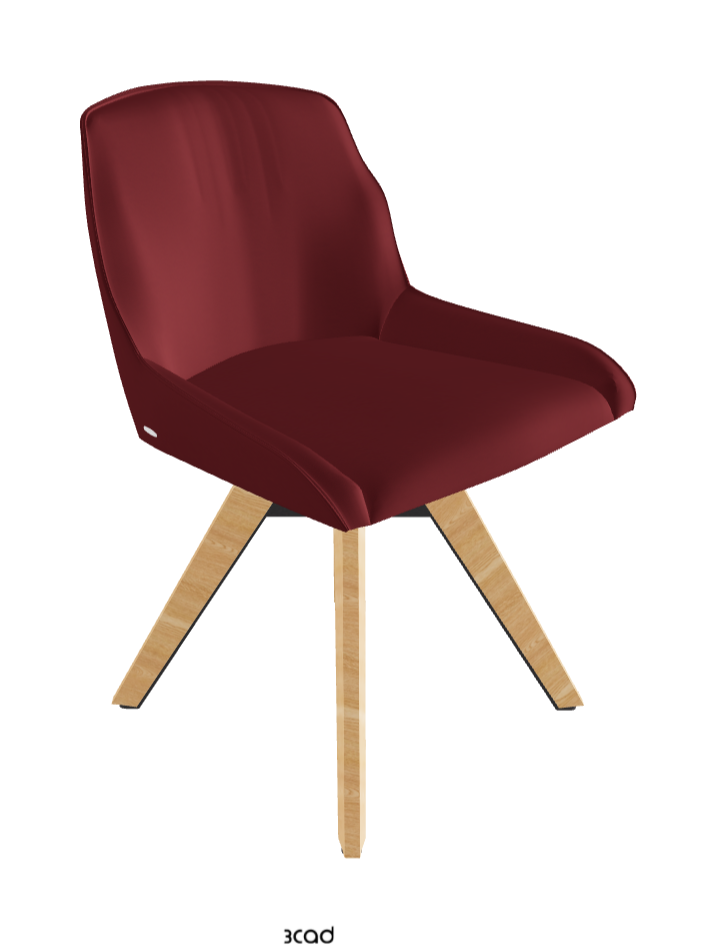 Tyler Swivel Dining Chair_Graphite Embossed_Natural Ashwood_Soft Leather_Rosso Corsa
