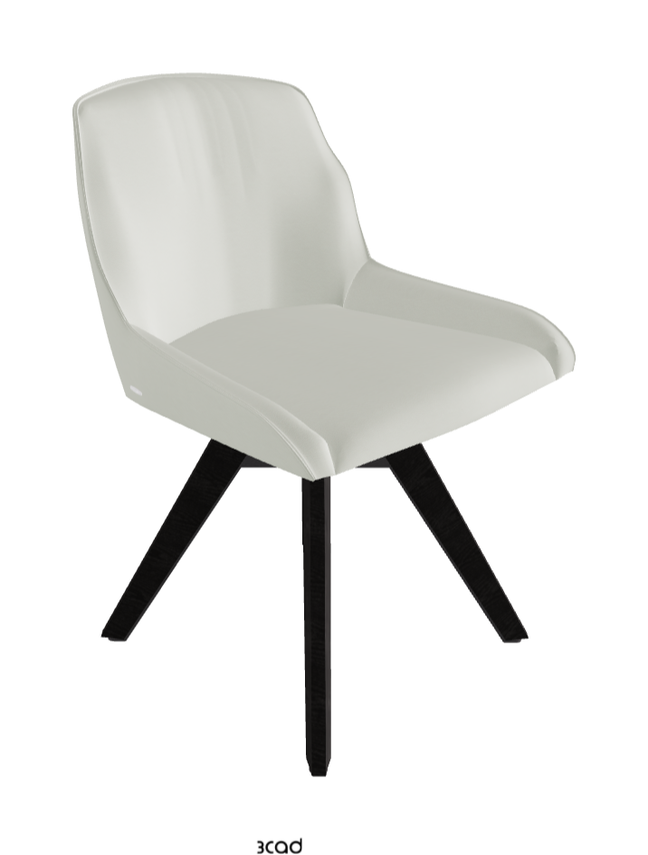 Tyler Swivel Dining Chair_Graphite Embossed_Open Pore Matt Black Ashwood_Soft Leather_Artico