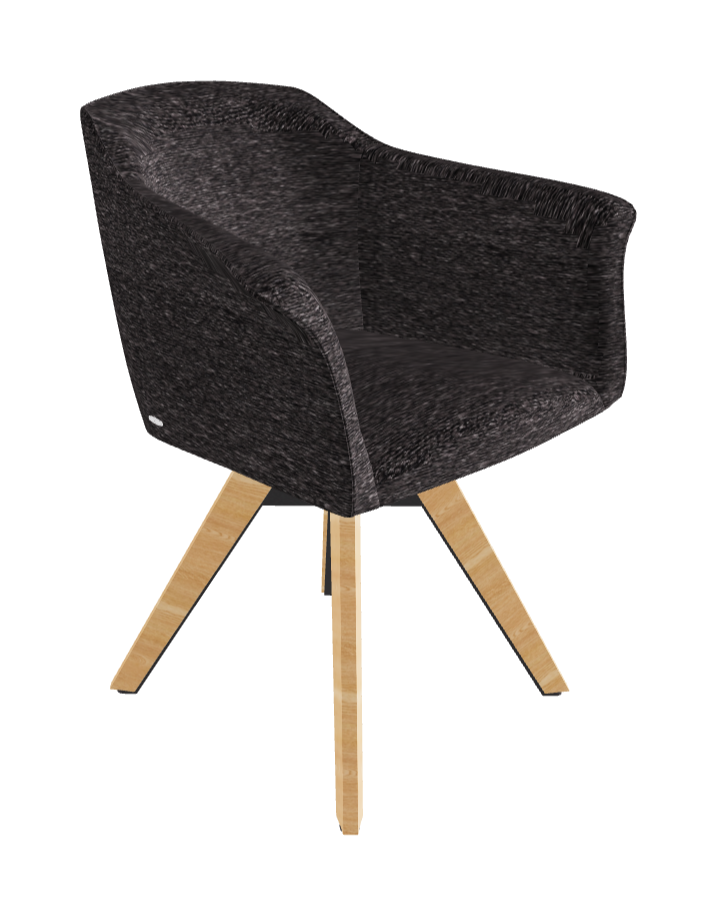 Tyler Swivel Dining Armchair_Graphite Embossed_Natural Ashwood_Fabric_B246