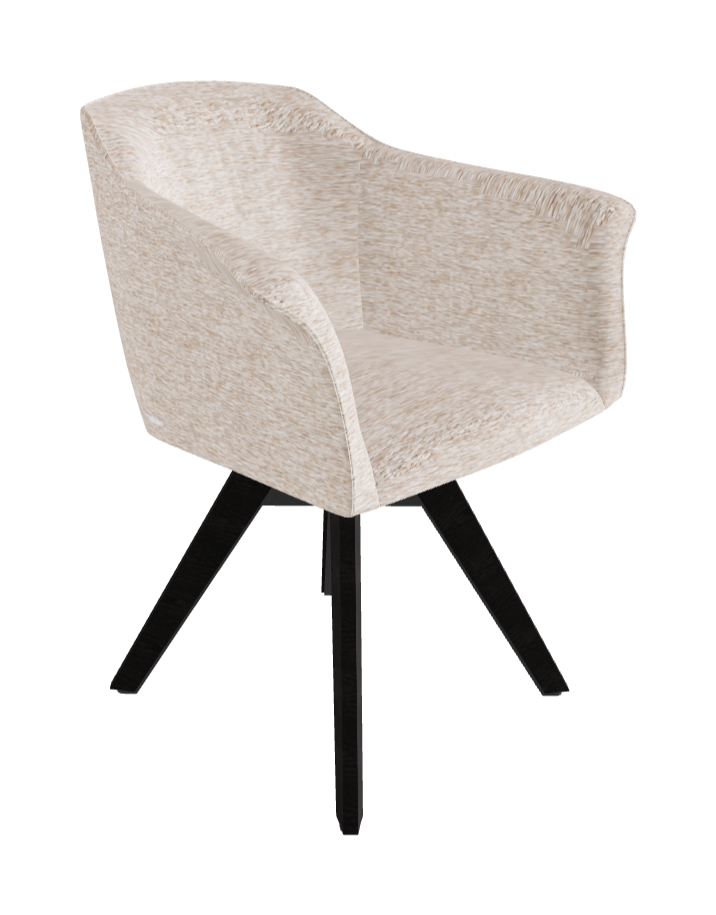 Tyler Swivel Dining Armchair_Graphite Embossed_Open Pore Matt Black Ashwood_Fabric_B732