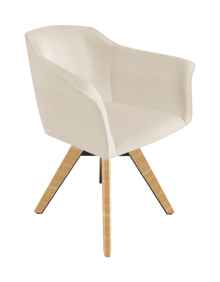 Tyler Swivel Dining Armchair_Graphite Embossed_Natural Ashwood_Fabric_B922