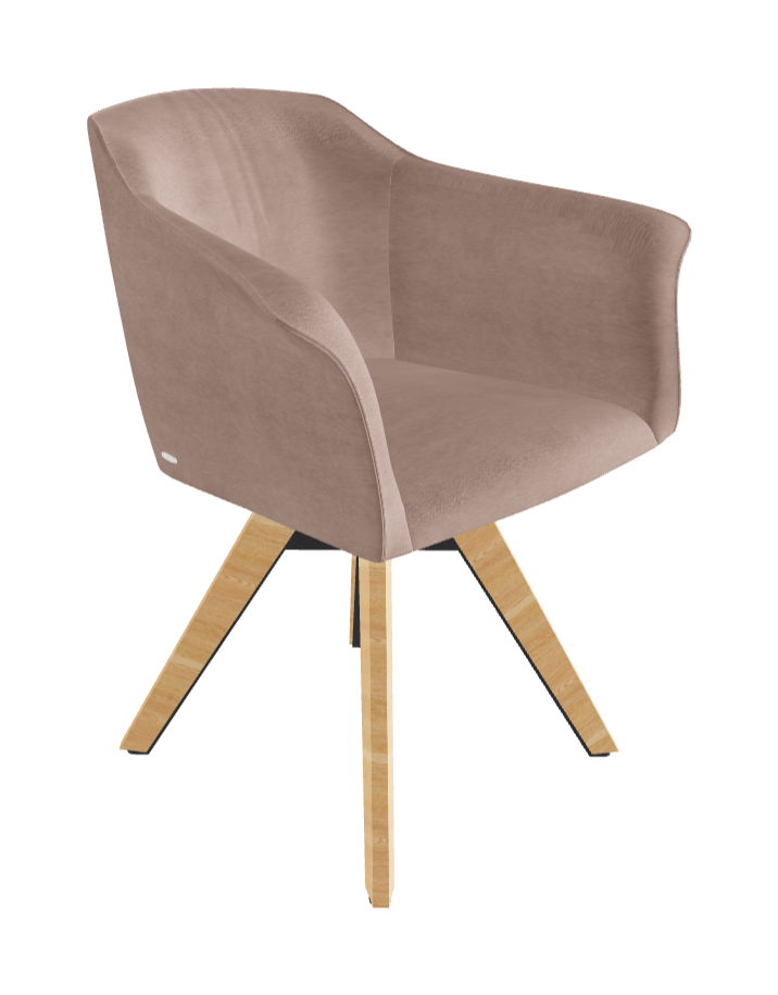 Tyler Swivel Dining Armchair_Graphite Embossed_Natural Ashwood_Fabric_B925