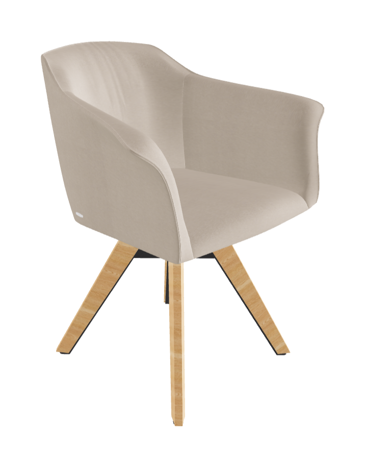 Tyler Swivel Dining Armchair_Graphite Embossed_Natural Ashwood_Fabric_B926