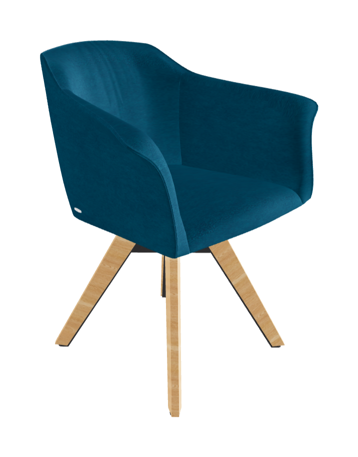 Tyler Swivel Dining Armchair_Graphite Embossed_Natural Ashwood_Fabric_B928