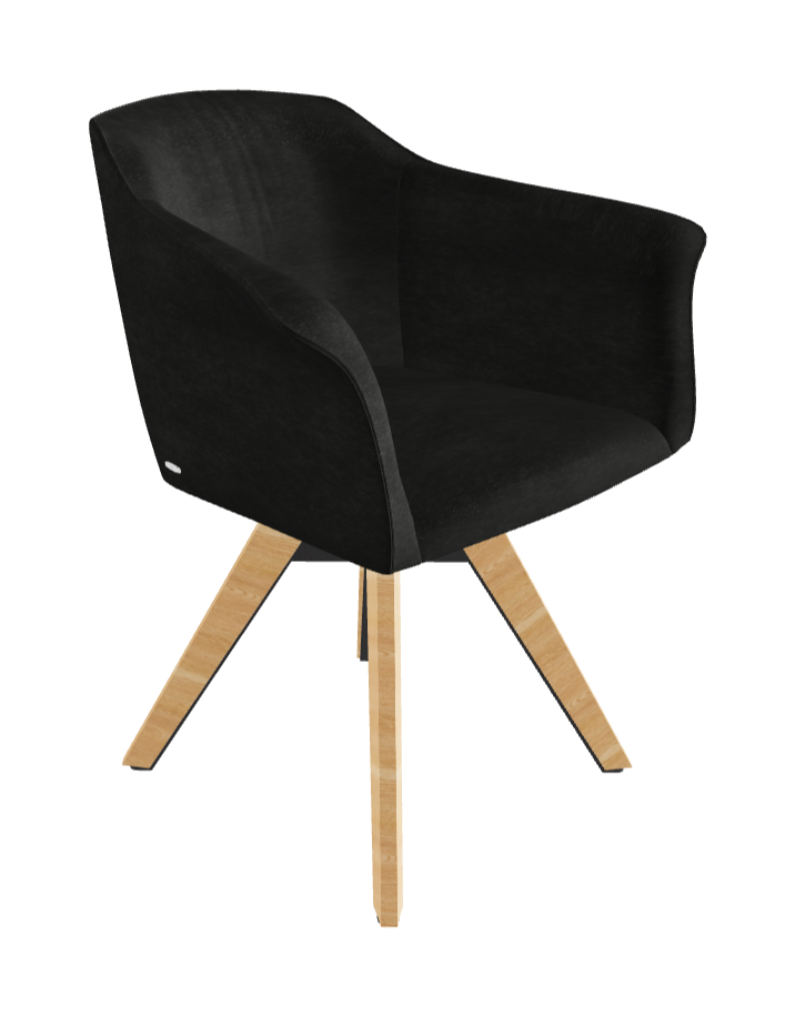 Tyler Swivel Dining Armchair_Graphite Embossed_Natural Ashwood_Fabric_B932
