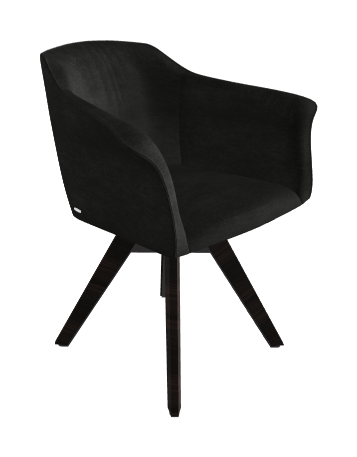 Tyler Swivel Dining Armchair_Graphite Embossed_Burned Oak Stained Ashwood_Fabric_B932