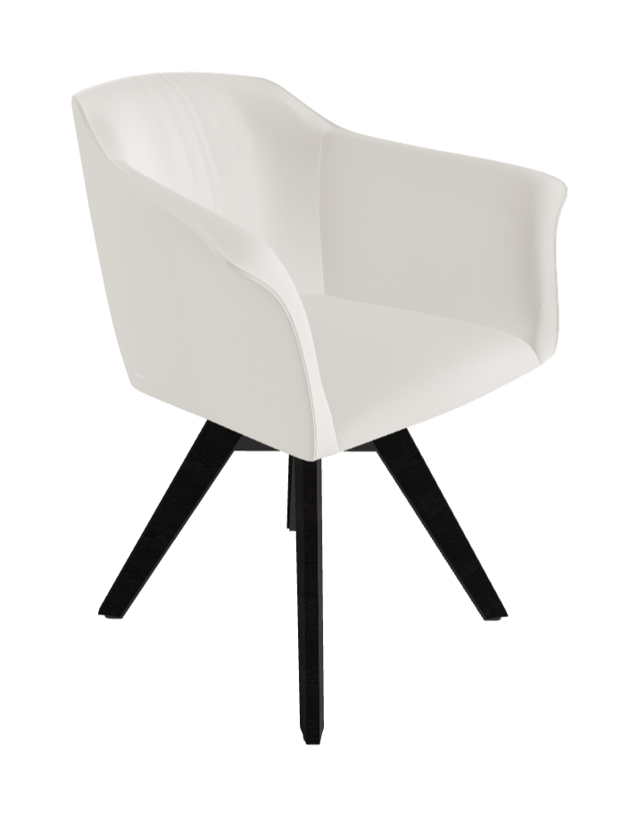 Tyler Swivel Dining Armchair_Graphite Embossed_Open Pore Matt Black Ashwood_Glove Soft Leather_Dover