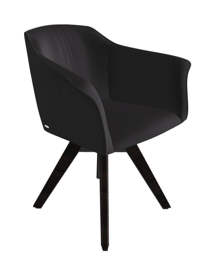 Tyler Swivel Dining Armchair_Graphite Embossed_Burned Oak Stained Ashwood_Glove Soft Leather_Hornet