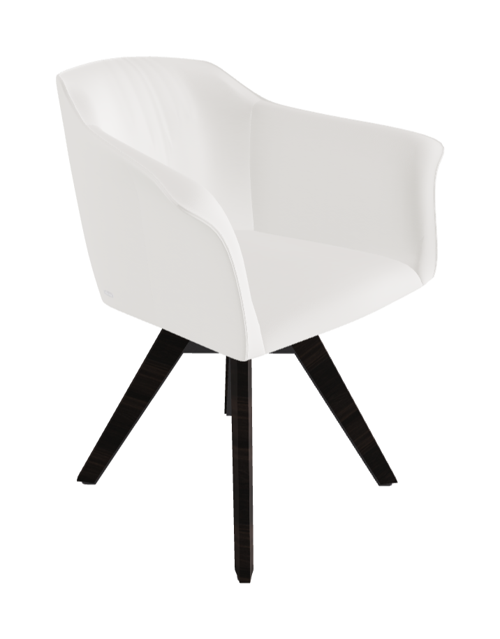 Tyler Swivel Dining Armchair_Graphite Embossed_Burned Oak Stained Ashwood_Soft Leather_Palladio