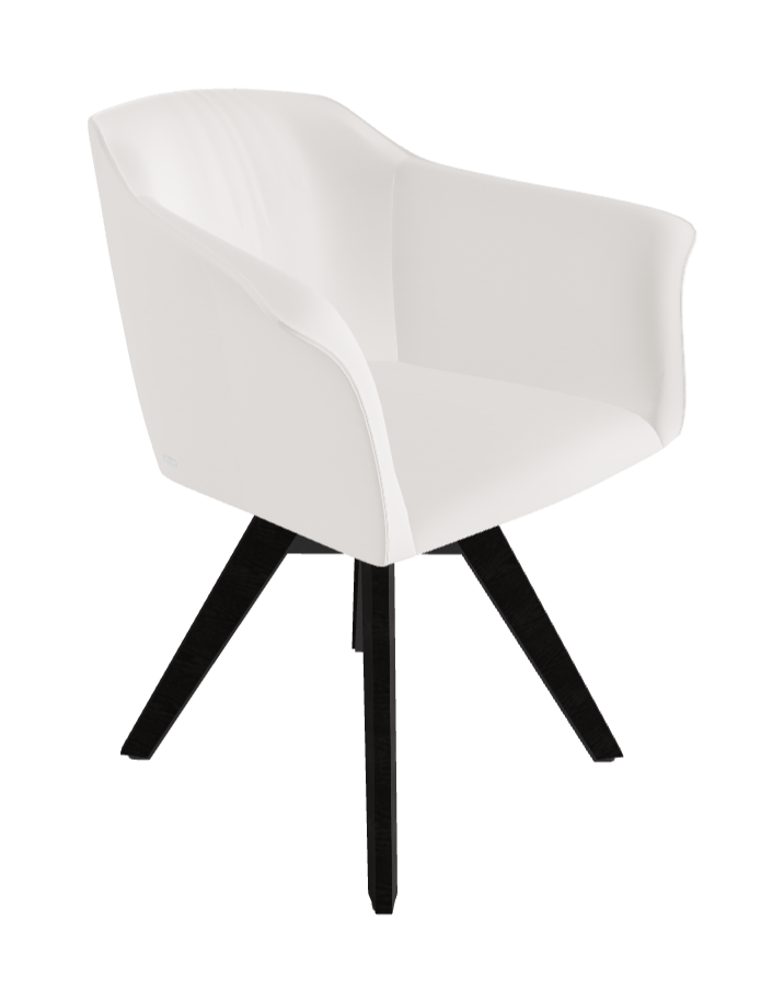 Tyler Swivel Dining Armchair_Graphite Embossed_Open Pore Matt Black Ashwood_Soft Leather_Oyster
