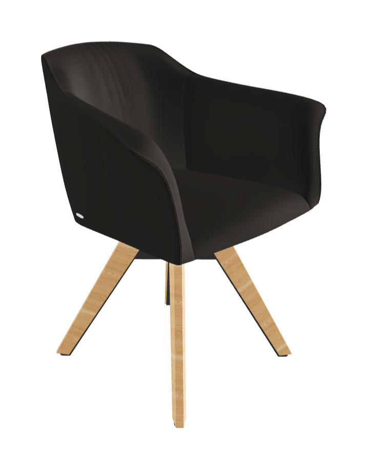 Tyler Swivel Dining Armchair_Graphite Embossed_Natural Ashwood_Soft Leather_Ardesia