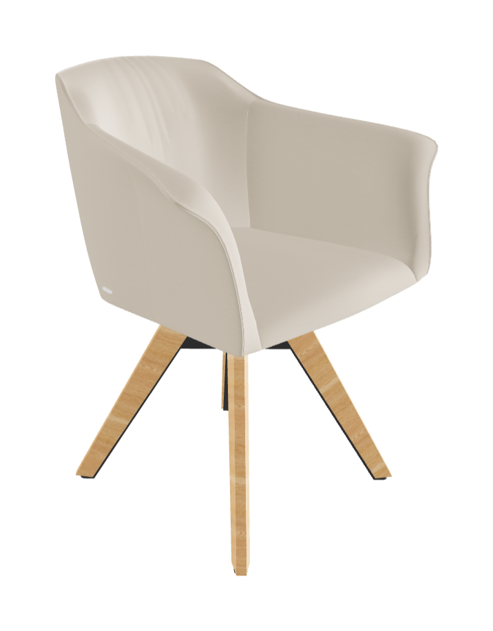 Tyler Swivel Dining Armchair_Graphite Embossed_Natural Ashwood_Soft Leather_Cashmere