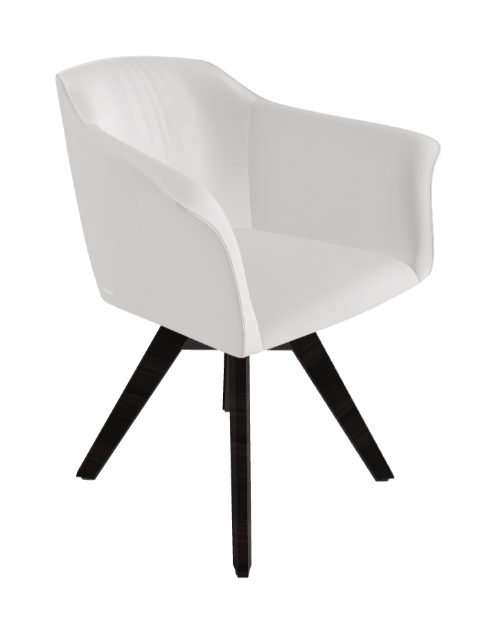 Tyler Swivel Dining Armchair_Graphite Embossed_Burned Oak Stained Ashwood_Soft Leather_Canova