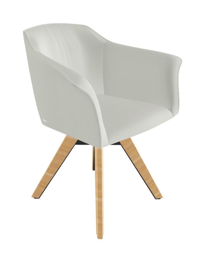 Tyler Swivel Dining Armchair_Graphite Embossed_Natural Ashwood_Soft Leather_Artico
