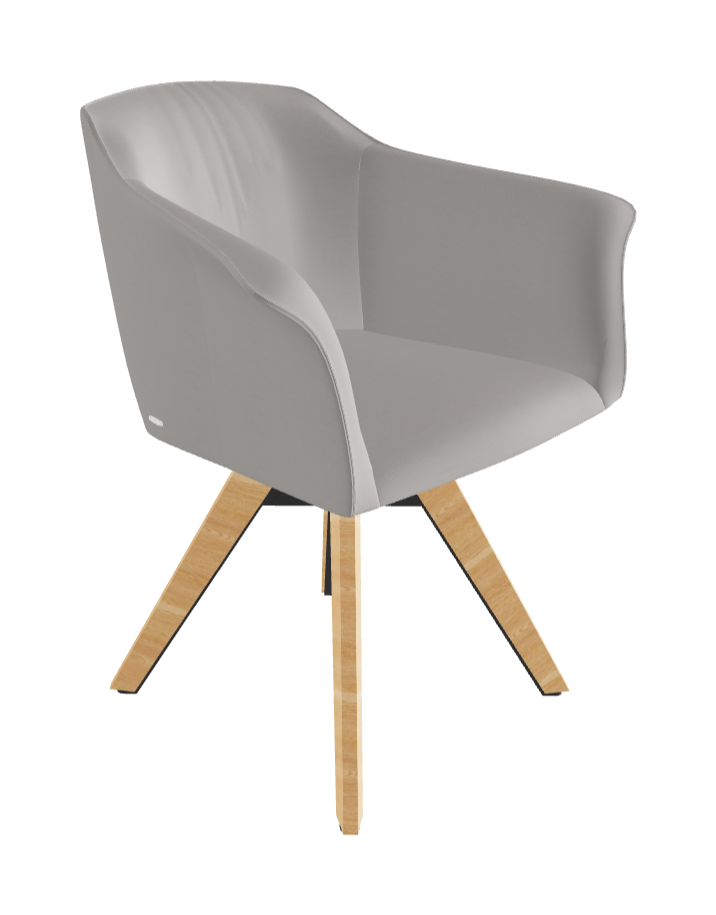 Tyler Swivel Dining Armchair_Graphite Embossed_Natural Ashwood_Soft Leather_Nardo