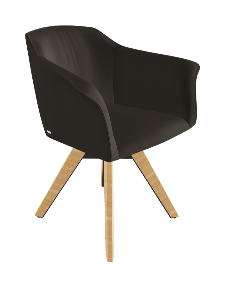 Tyler Swivel Dining Armchair_Graphite Embossed_Natural Ashwood_Synthetic Leather_Fossil