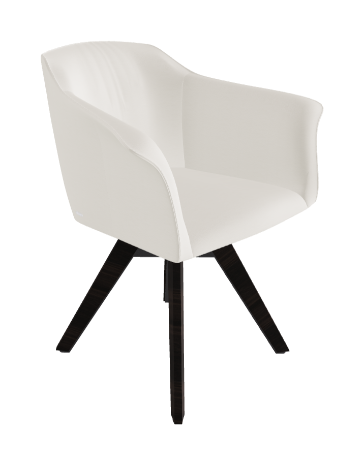 Tyler Swivel Dining Armchair_Graphite Embossed_Burned Oak Stained Ashwood_Synthetic Leather_Lino
