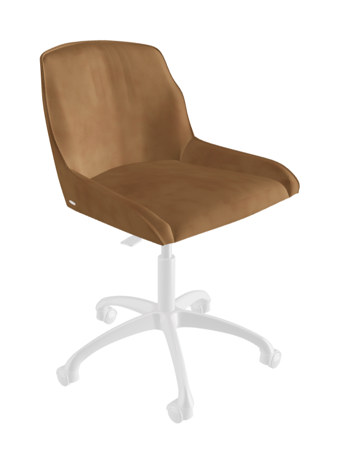 Tyler Wheels Swivel Office Chair_Polished Aluminium_Micro Nubuk_Almond