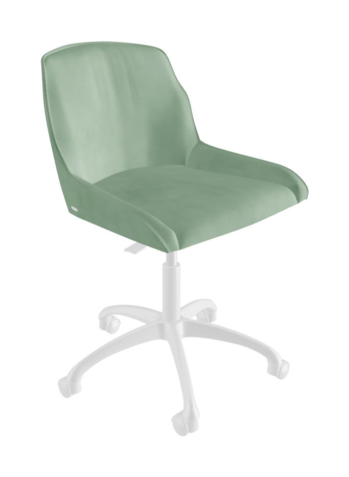 Tyler Wheels Swivel Office Chair_Polished Aluminium_Micro Nubuk_Mint