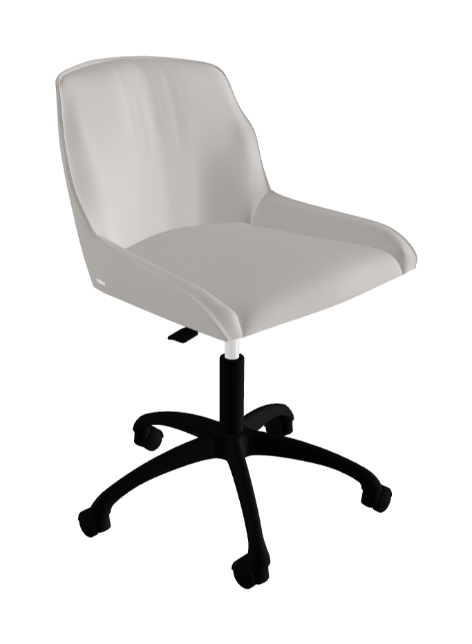 Tyler Wheels Swivel Office Chair_Matt Black Aluminium_Soft Leather_Dakota