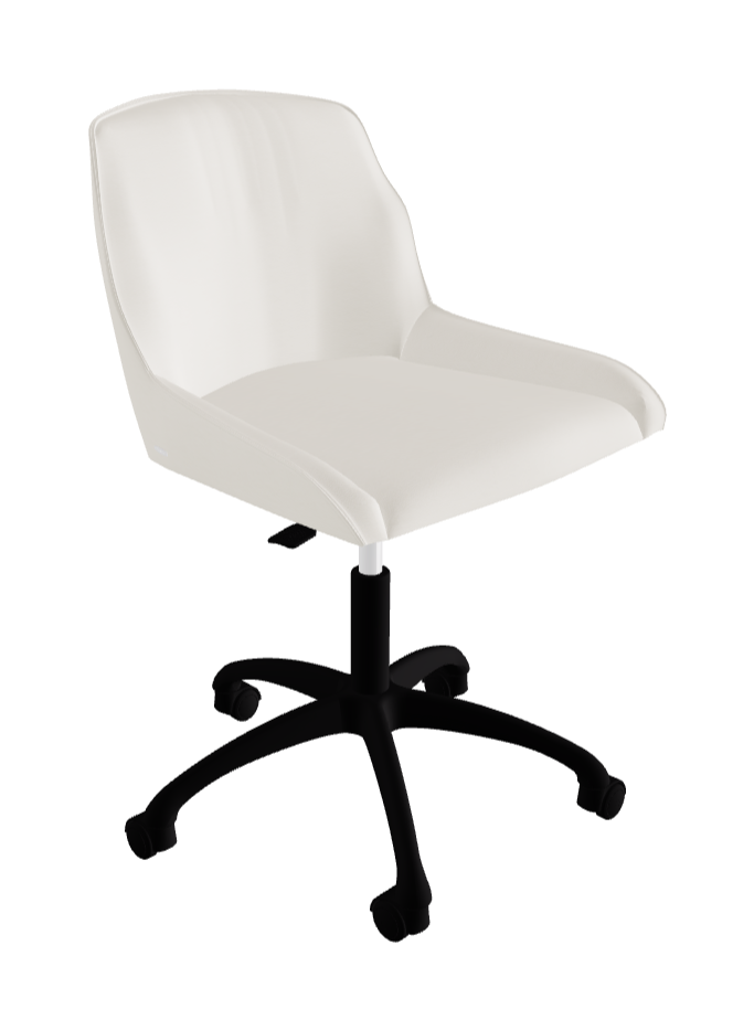 Tyler Wheels Swivel Office Chair_Matt Black Aluminium_Soft Leather_Lino