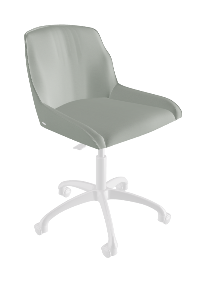 Tyler Wheels Swivel Office Chair_Polished Aluminium_Soft Leather_Ice