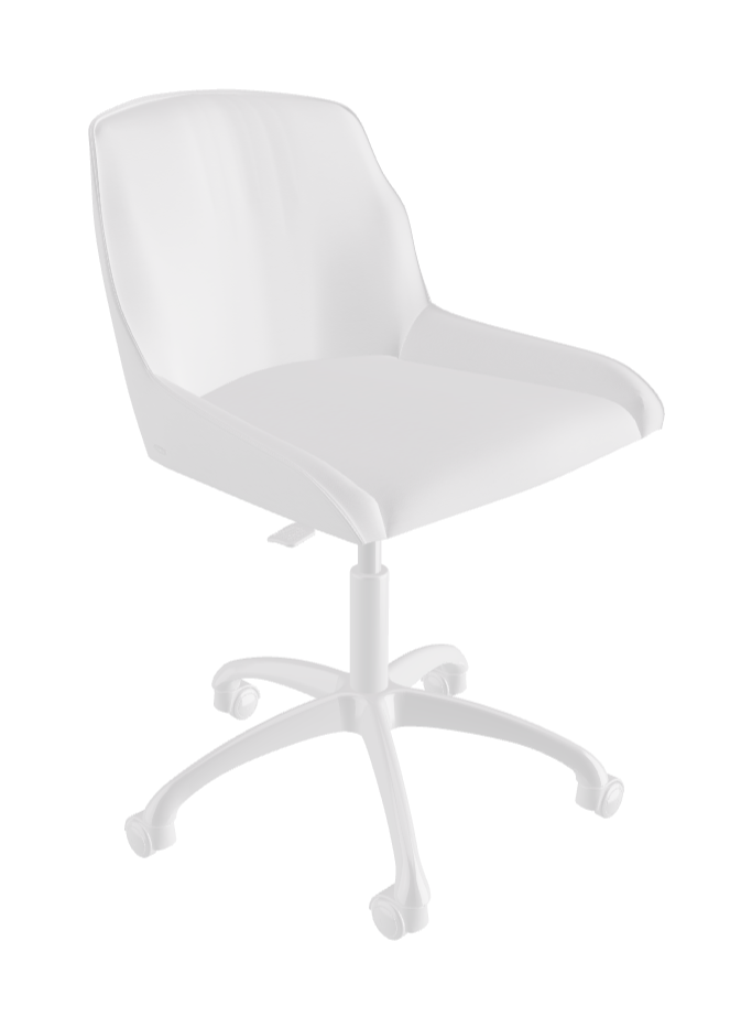 Tyler Wheels Swivel Office Chair_Polished Aluminium_Soft Leather_Bianco