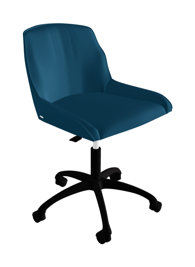 Tyler Wheels Swivel Office Chair_Matt Black Aluminium_Soft Leather_Capri